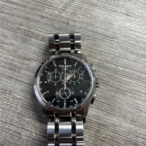 Tissot Black and Silver Chronograph Watch